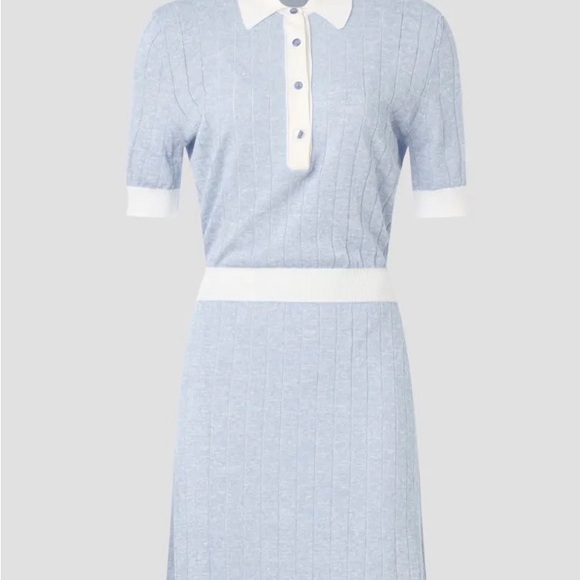 Boss Dresses & Skirts - Light Blue Boss Knit Dress with White Accents